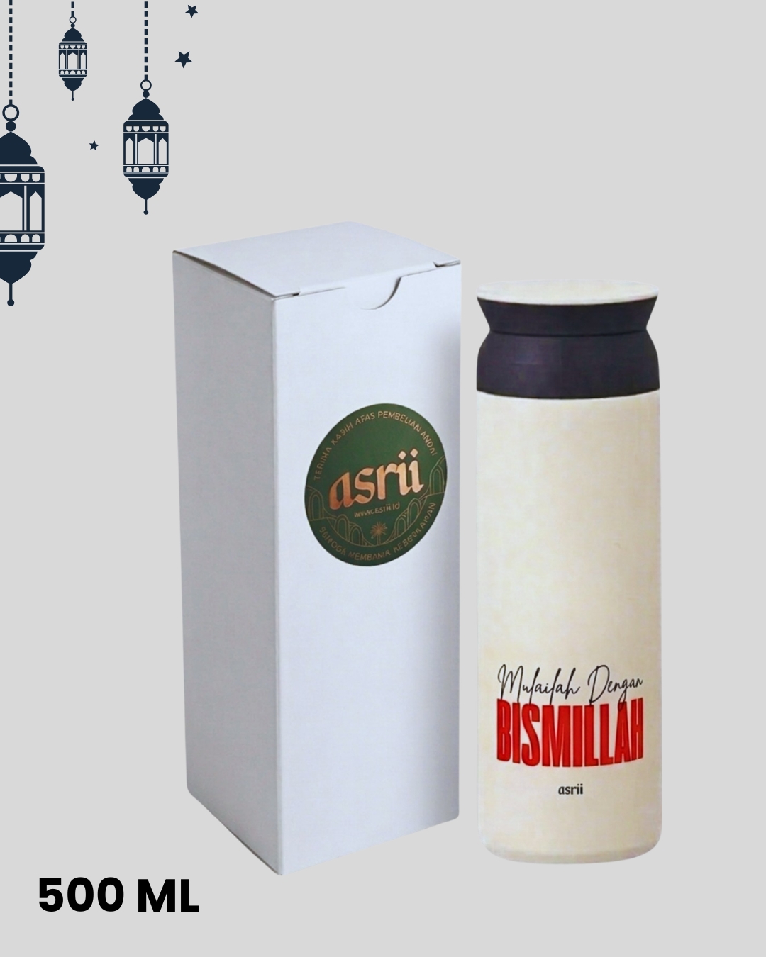 Tumbler Islami Minimalis 500ml – “Bismillah” Series