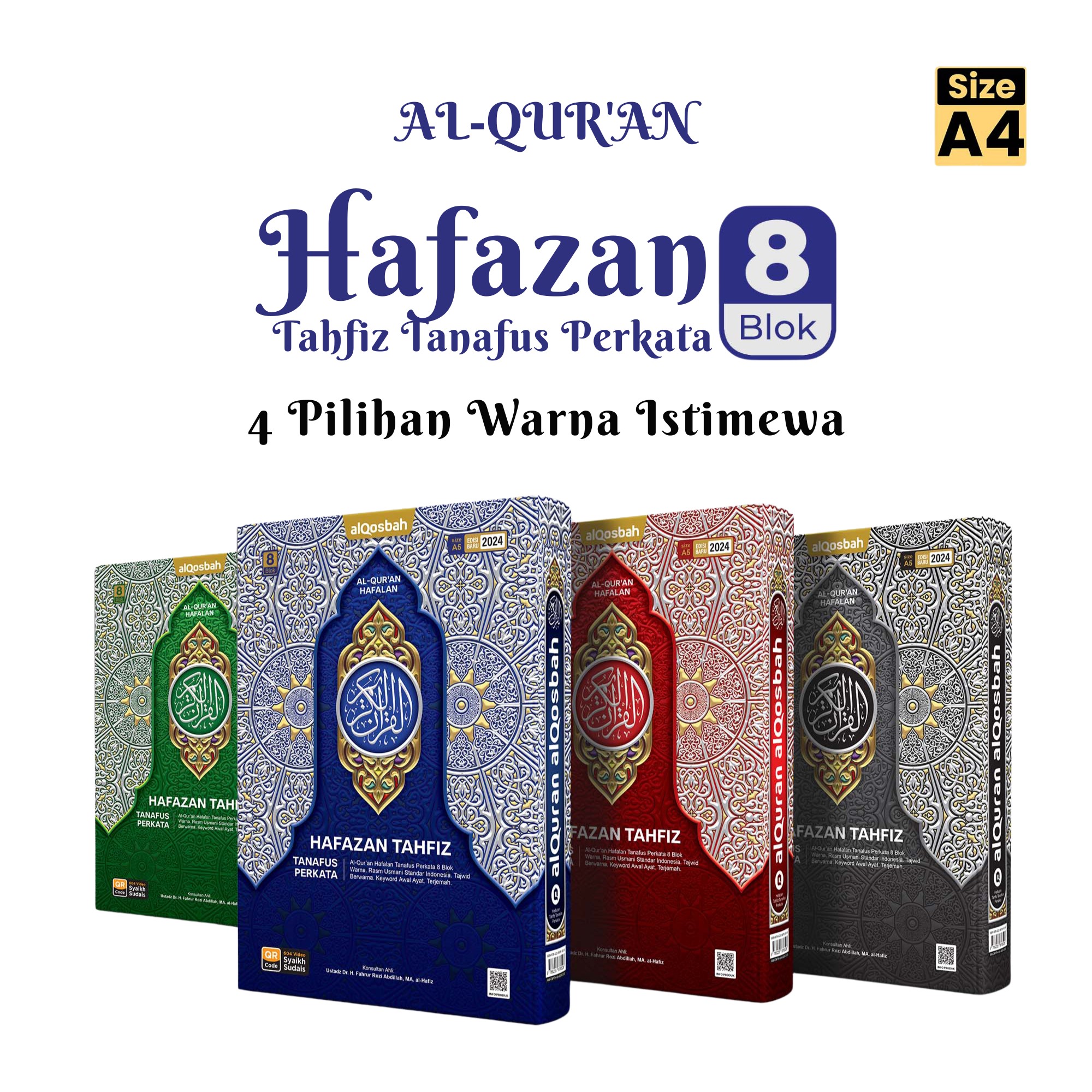 Al-Quran Hafazan 8 Tahfiz Tanafuz Perkata QR Kode (Size A4)